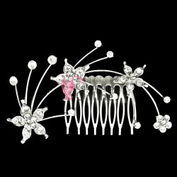 Accesoriu modern pentru decor par CA040BB Argintiu cu cristale Argintii